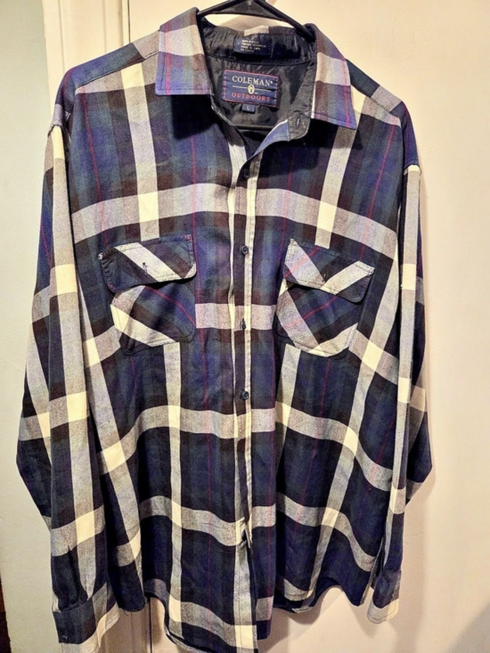 Coleman Plaid Button Down in Black & White Size Large
